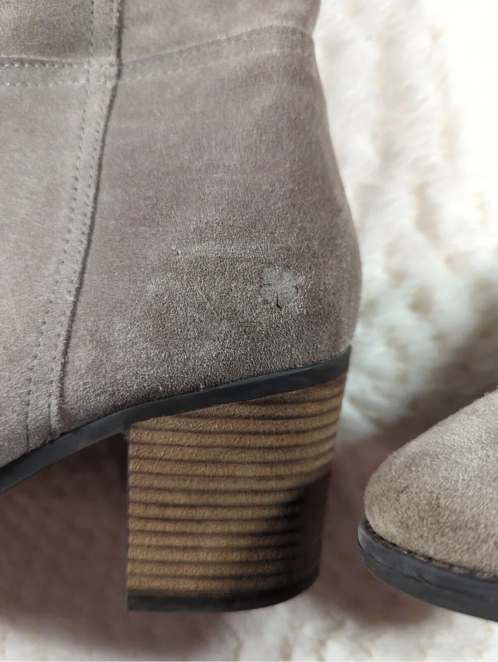 Lucky Brand Bonnay Taupe Suede Knee-High Boots with Block Heel Size 9